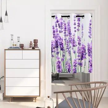 Lavendel Planten Blomster Gardiner Stue Udendørs Stof Forhæng Gardin I Hjemmet Indretning