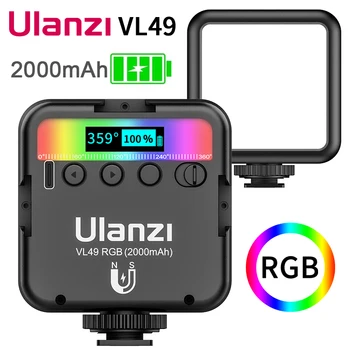 Ulanzi VL49 Mini RGB Video Lys Belysning til Fotografering 2000mAh RGB LED Kamera Lys Vlog Fyld Lys Live Tiktok