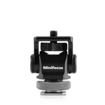 MINIFOCUS Hot Shoe Justerbar Mount Base Overvåge Flash Adapter Mikrofon Beslag Holderen med 180 Graders Tilt Arm Rotary Stå