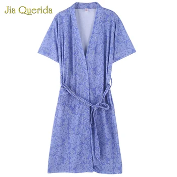 Nye Nightgowns Robe Kvinder ' s Summer af Ren Bomuld Badeværelse Robe Korte Ærmer Plus Size Bomuld Undertøj Robe Batas De Mujer