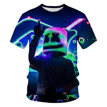 2020 Ny Mode Trend 3D-Ny T-Shirt Lys Op Stjernede Design Trend Sjove Skumfidus Nye T-Shirt Tegnefilm Skumfidus Horror Film