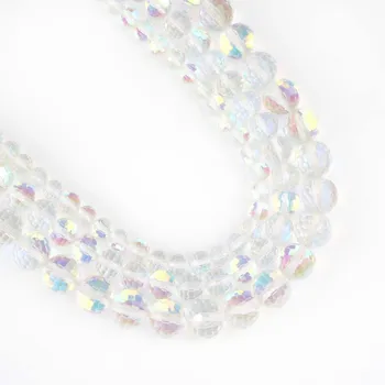 AA Facetslebne Hvide Østrigske Krystal Glitter Månesten Perler Til Smykker at Gøre DIY Armbånd Tilbehør 15