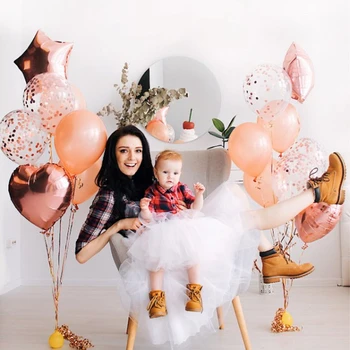 Konfetti Ballon Fødselsdag Balloner Fotografering Foreslå Ægteskab Dekoration Dreng Pige Baby Shower Fest Forsyninger