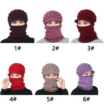 Coral Fleece Vinter Hat Huer Kvinder, Hat, Tørklæde Varm, Åndbar Uld Strikket Hat Til Kvinder Dobbelt Lag Beskyttelse Caps
