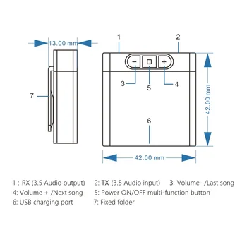 Nye TX8 2 I 1 Real Stereo Bluetooth 5.0 Receiver Transmitter Bluetooth Trådløse Adapter Lyd Med 3,5 MM AUX-Til Hjemmet TV MP3-PC