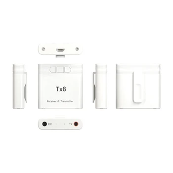 Nye TX8 2 I 1 Real Stereo Bluetooth 5.0 Receiver Transmitter Bluetooth Trådløse Adapter Lyd Med 3,5 MM AUX-Til Hjemmet TV MP3-PC