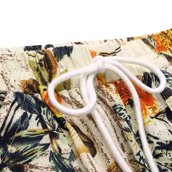 Celmia Kvinder Vintage Hørbukser 2021 Mode Print Elastisk Talje Bred Ben Bukser, Casual Lang Palazzo Løs Pantalon Overdimensioneret