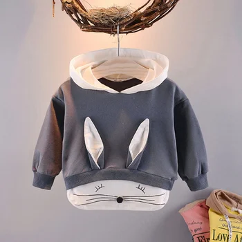 2019 foråret Efteråret Børn Baby Babi Børn drenge med Lange Ærmer søde søde Tegnefilm kanin Hætteklædte Sweatshirts Outwear Frakker C1817