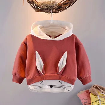 2019 foråret Efteråret Børn Baby Babi Børn drenge med Lange Ærmer søde søde Tegnefilm kanin Hætteklædte Sweatshirts Outwear Frakker C1817