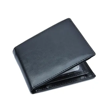 Læder Tegnebøger Mænd Bifold Business Læder Tegnebog-ID Kreditkort Lommer, Pung Mønt Lomme Mandlige punge Tegnebøger for mænd