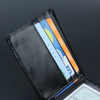 Læder Tegnebøger Mænd Bifold Business Læder Tegnebog-ID Kreditkort Lommer, Pung Mønt Lomme Mandlige punge Tegnebøger for mænd