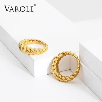 VAROLE Twist Ring Guld Farve Ringe Til Kvinder Tilbehør Finger Mode Smykker Gaver Bague Anillo Smykker