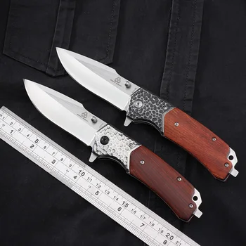 NUL OTTE kniv 440 blade taktiske folde knive træ håndtag udendørs Pocke camping Redde Overleve jagt cutte af EDC ZE619