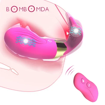 Bærbare Varme Dildo Vibrator Til Kvinder Fjernbetjening Trusser Sex Legetøj Klitoris Stimulator Usynlige Stropløs Strap on Dildo