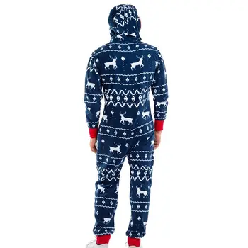 Efterår Og Vinter Mænd Varm Jul Elk Snemand Print Langærmet Pyjamas Buksedragt Fritid Bomuld Blødt Nattøj Hjem Tøj