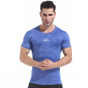 J795-Workout fitness mænd kortærmet t-shirt mænd termisk muskel bodybuilding bære kompression Elastisk Slim-initiativet tøj