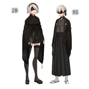 NieR Automater Heltinde YoRHa 2B Yukata Kimonoer Passer Kjole Uniform Cosplay Kostumer