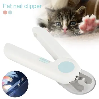Hund, Kat negleklipper Rustfrit Stål Manicure Negle Saks med Lyse LED-Lys Nailclippers Kæledyr Grooming Forsyninger