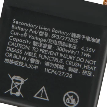 Oprindelige Erstatning Batteri SP372728SE For Ticwatch 2 Ticwatch2 Ticwatch Hurtig WE11056 300mAh 1.1 wh 4.35 V