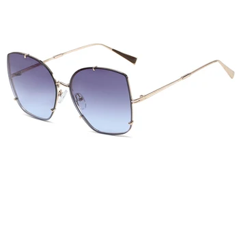 Solbriller kvinder 2020 vintage-Pladsen Gradient Nuancer Overdimensionerede Brand Designer Uindfattede Solbriller Kvindelige Metal Ramme Oculos