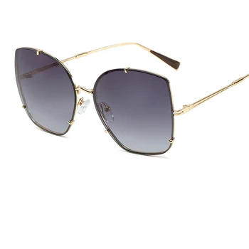 Solbriller kvinder 2020 vintage-Pladsen Gradient Nuancer Overdimensionerede Brand Designer Uindfattede Solbriller Kvindelige Metal Ramme Oculos