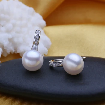 FENASY Nye Naturlige Perle Øreringe Øreringe Til Kvinder Høje Hæle Form Fashion Perle Smykker Stud Øreringe Smykker Box
