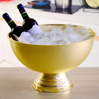 1 Stykke 13L Rustfrit Stål Ice Bucket Vin, Champagne Granulat Rør Champagne Tønde Is, Vin Tønde