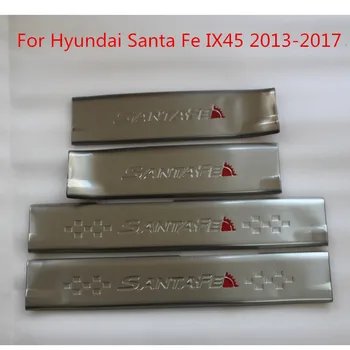 Høj kvalitet rustfrit stål Scuff Plate/Dør Karmen og Bageste kofanger Beskytter Karmen For Hyundai Santa Fe IX45 2013-2017
