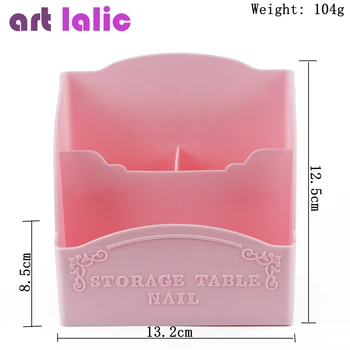 Artlalic 1stk Nail Art Tre Værelser opbevaringsboks Værktøjer Container Tilfælde Arrangør Makeup Pensler Pen Kabinet Pink Eiffel Tower
