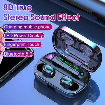 FLUXMOB S11 Ægte trådløse in-ear-digital display-motion vandtæt HIFI sort og hvid Bluetooth-5.0 headset øretelefoner