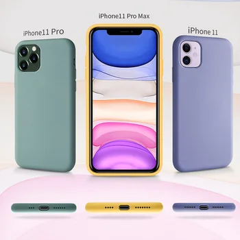 Fuld Beskyttende Phone Case For iPhone 12 7 8 6 6S Plus 11 Pro Max antal SE 2020 Flydende Silikone Oprindelige Cover Til iPhone XS-XR-X Sag