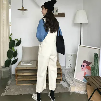 Jumpsuits til Kvinder Løs Solid Enkel Ankel-længde Streetwear koreansk Stil Smarte Dame Casual Trendy Ulzzang Foråret Efteråret Samlede