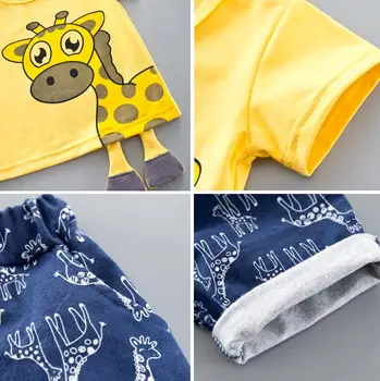Sommeren Kids Baby Tøj Til Drenge 0-4 År KLUD Klippe Tegneserie Dyr Spædbarn Tøj, der Passer Giraf Top T-shirt, Barn Tøj