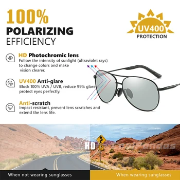 2021 Fotokromisk Luftfart Solbriller Kørsel Mænd Kvinder Kamæleon Anti-blænding Sol Briller, Beskyttelsesbriller Beskyttelse Briller gafas de sol