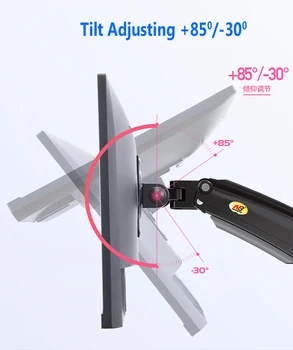 Ny NB F195A Aluminium 22-32 tommer Dobbelt LCD-LED-Skærm Mount Gas Fjeder Arm Fuld gang med at Overvåge Indehaveren Støtte Belastning 3-12kgs hver