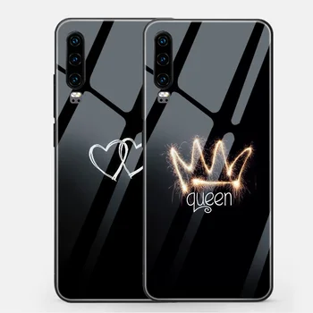 Elsker Dronning ven Hjerte Sag for Huawei P30 P20-P40 S Smart Z 2019 Ære 20 10 9 9X Pro Mate 30 20 Lite Pro Nove 5T Glas Cover