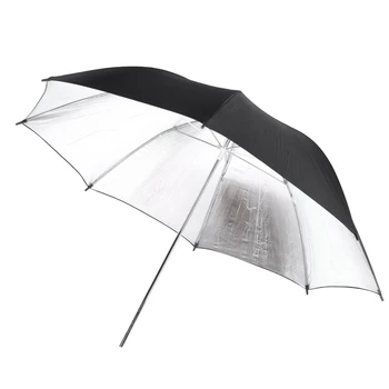 102 cm/40inch studio Foto Strobe Flash lys reflektor Sort Sølv bløde paraply