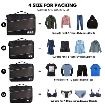 Soperwillton Mænd Kvinder Travel Bag Mandlige Og Kvindelige 210 D Polyester 4 5 8 Stykker Pakning Terninger Rejse Bagage Arrangør Cube Sæt #501