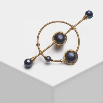 Amorita Cirkulære design fashionable naturlige perle broche