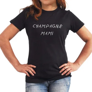 Sjove t-Shirt Cool Gaver til Drake Fans Damer Harajuku T-Shirts Sort Hvid Størrelse 2XL Champagne Mami T-shirt
