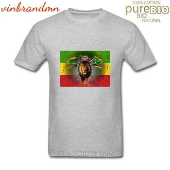 Rasta Løven Af Juda T-Shirt Etiopiske på Tværs af Reggae korte ærmer Hovedtelefoner Jamaicanske Rastafari Zion Tshirt Mænd, Tøj, t-Shirt