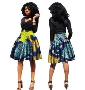 Afrikanske Tøj Traditionelle Tid-begrænset Salg særtilbud Kvinder 2019 Trykt Korte Nederdele Bomuld Bælte
