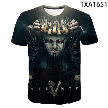 Vikingerne T-Shirt Sommer Mænd, Kvinder, Børn Ragnar Lothbrok 3D-Print kortærmet T-Shirt Dreng Pige Børn Toppe Casual Streetwear Tee