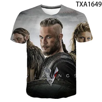 Vikingerne T-Shirt Sommer Mænd, Kvinder, Børn Ragnar Lothbrok 3D-Print kortærmet T-Shirt Dreng Pige Børn Toppe Casual Streetwear Tee