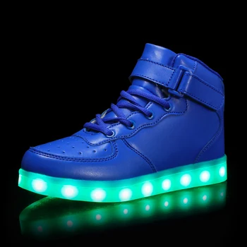 DOGEEK EU 25-46 Drenge Led Lys Sko til Voksne USB oplader lyser High Top Sko Piger Danse Sko Glødende Lysende Sneakers