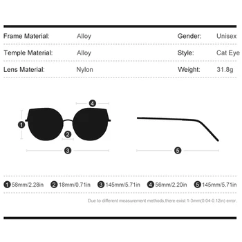 HEPIDEM Cat Eye solbriller til Kvinder 2020 Nye Luksus-Brand Mode i Høj Kvalitet Legering Solbriller Mænd med Nylon Linse 5018