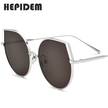 HEPIDEM Cat Eye solbriller til Kvinder 2020 Nye Luksus-Brand Mode i Høj Kvalitet Legering Solbriller Mænd med Nylon Linse 5018