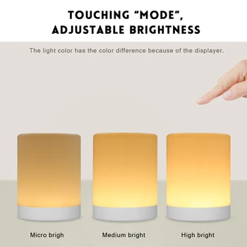 Genopladelige Smart LED-Touch-Kontrol Nat Lys Induktion Lysdæmper Intelligent Seng Bærbar Lampe kan Dæmpes RGB farveskift