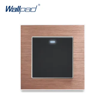Wallpad 1 Gang 1 Vejs 2-Vejs Væg Lys Skifte LED-Indikator Satin Metal Panel Rocker Skifter Interrupteur