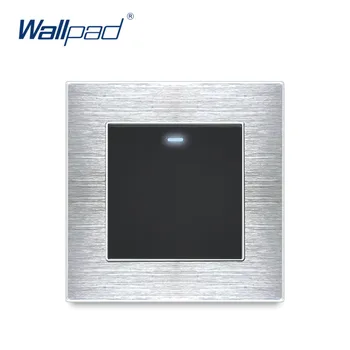Wallpad 1 Gang 1 Vejs 2-Vejs Væg Lys Skifte LED-Indikator Satin Metal Panel Rocker Skifter Interrupteur